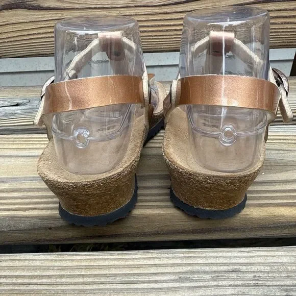 Birkenstock Papillion Ashley Wedge Sandal Size 37 US Sz 7  Copper - Picture 4 of 8